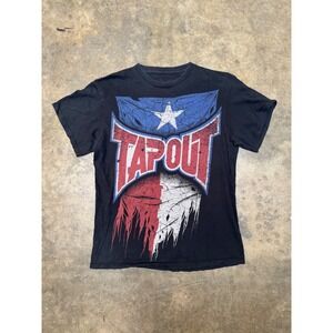 Tapout Texas Skull Graphic T-Shirt Mens Medium Black MMA Fight Tee